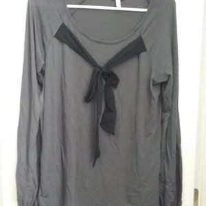 Armani Jeans gray /black bow-tie long-sleeve top
